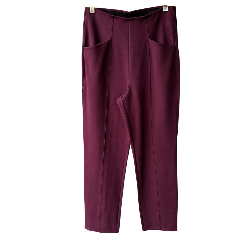 Old Navy Pants Trousers Stevie Straight Leg Extra High Rise Burgundy Medium Tall